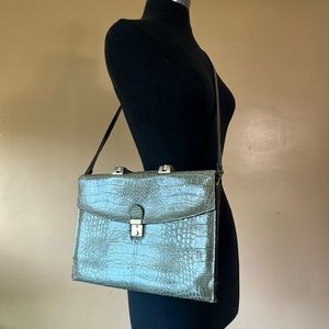 Leather Briefcase with Shoulder Strap